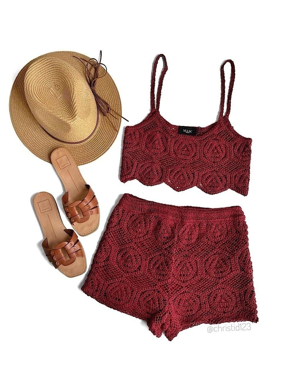 MAAC London Crochet Crop Top & Shorts Set